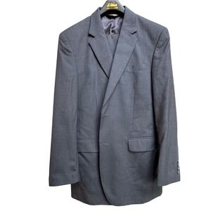 Jos. A. Bank Mens Charcoal Gray Pinstripe Two Piece Suit 42L Jacket Pants 34x32